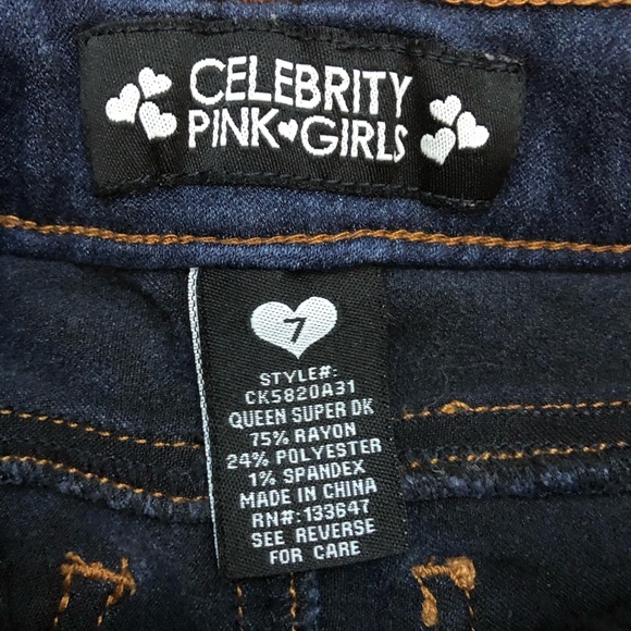 Girls size 7 stretchy skinny jeans - Picture 3 of 4